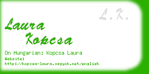 laura kopcsa business card